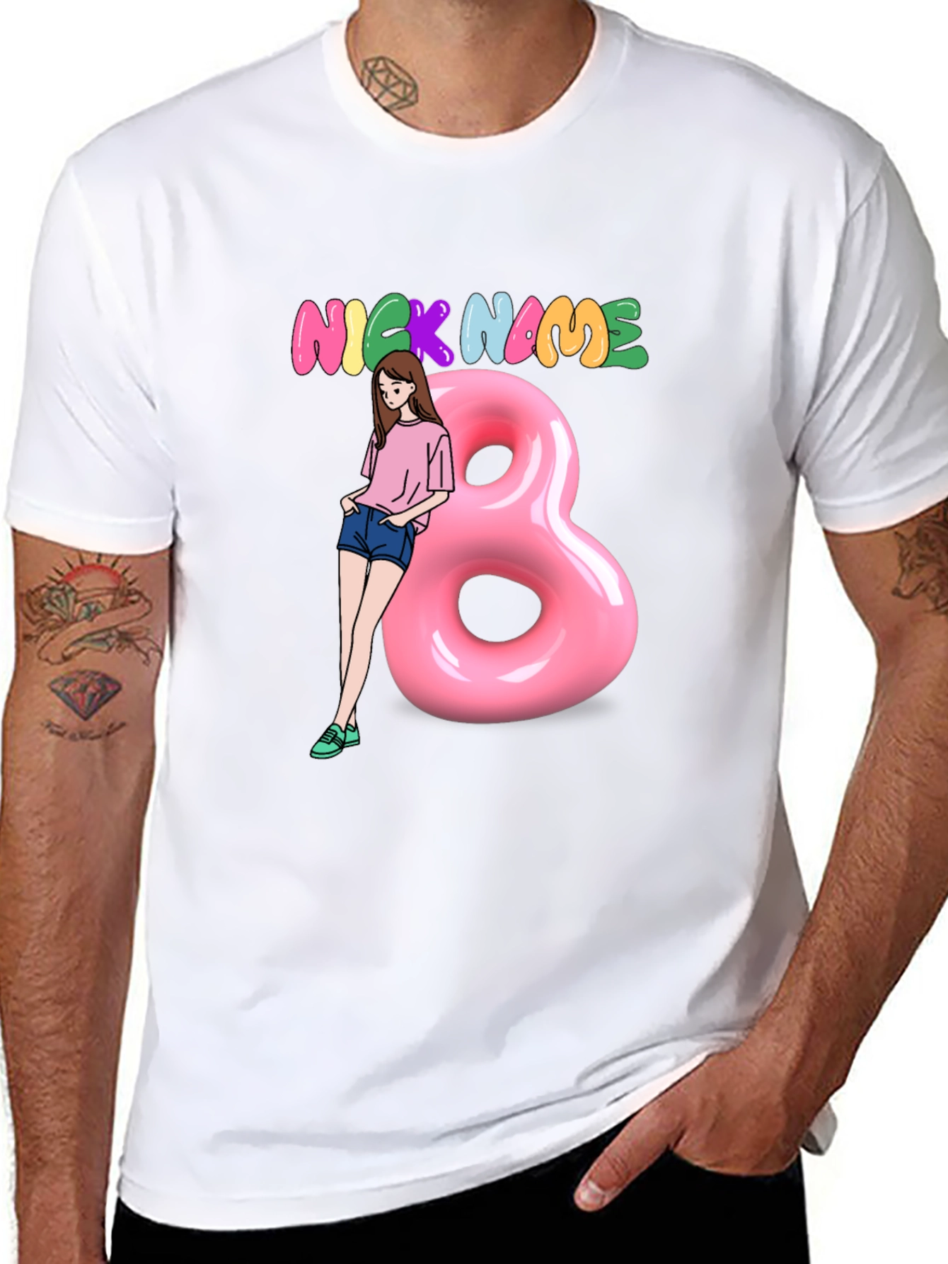Nickname Graphic Print Black T-Shirt