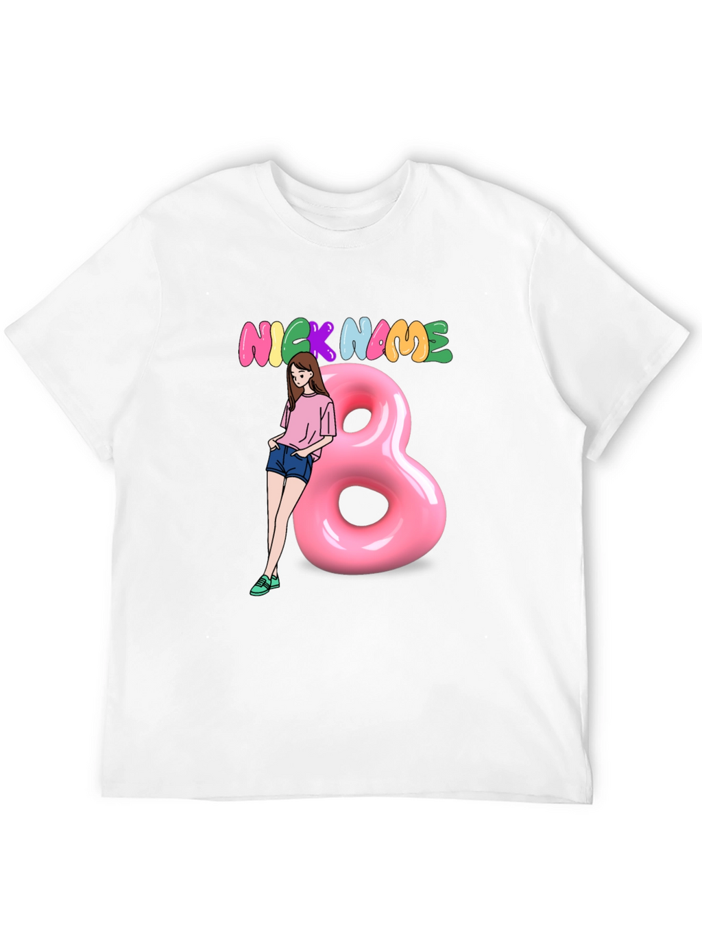 Nickname Graphic Print Black T-Shirt