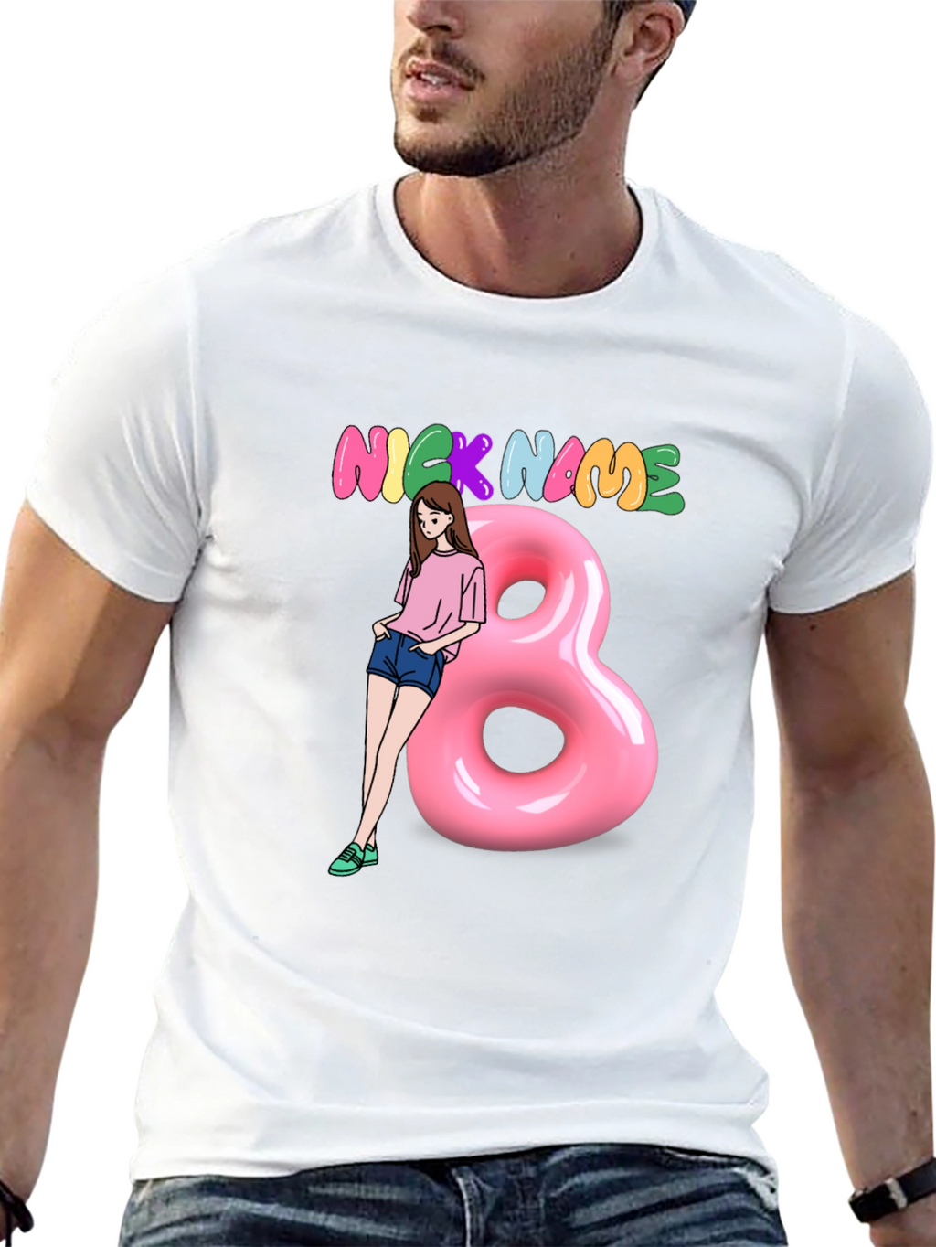 Nickname Graphic Print Black T-Shirt