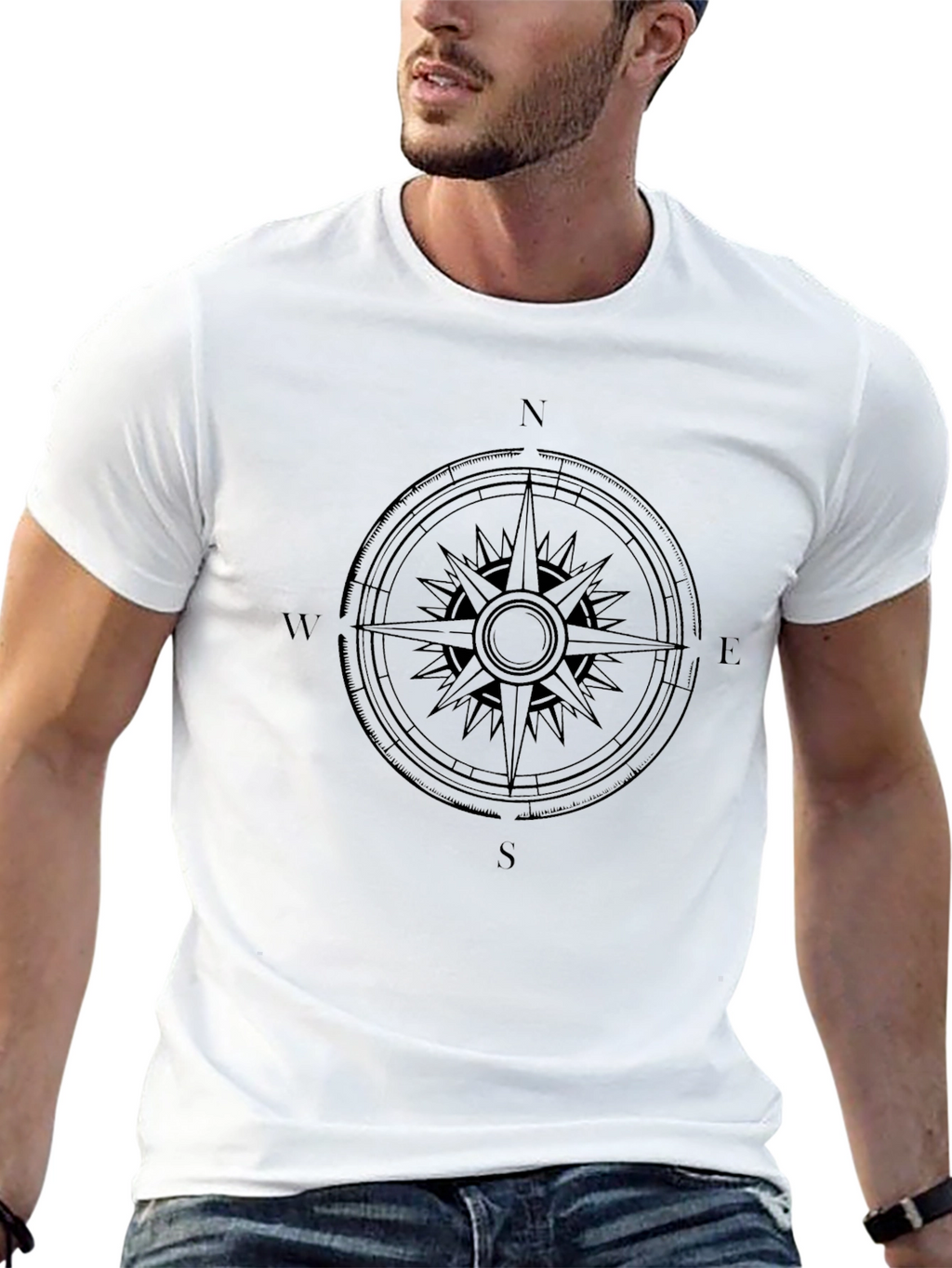 Compass Rose Graphic Tee - Black