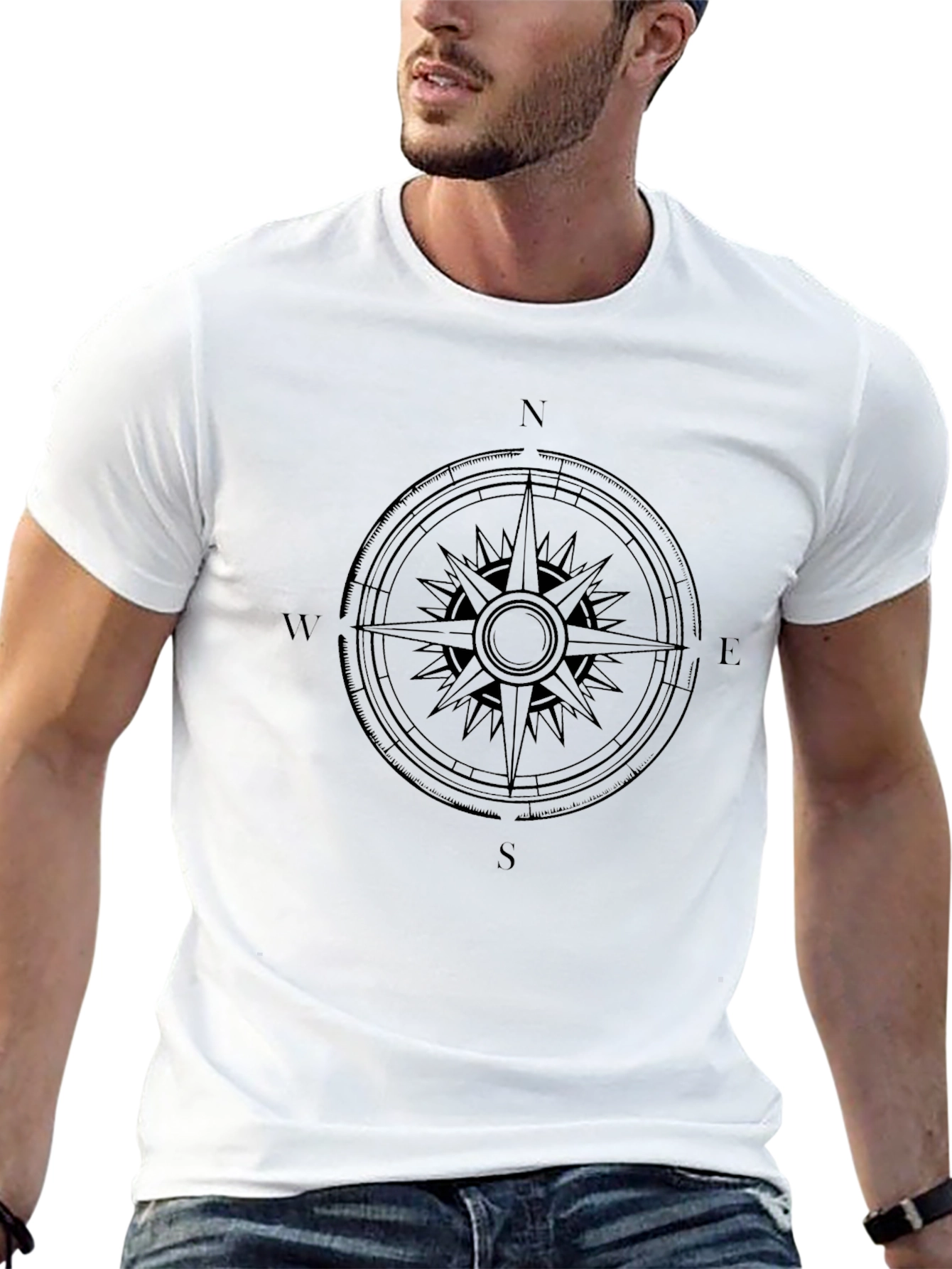 Compass Rose Graphic Tee - Black