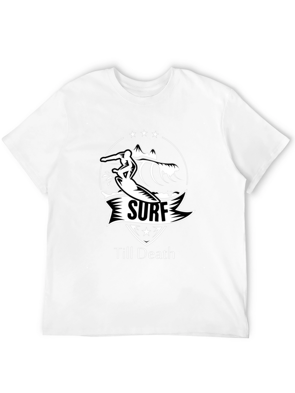 Surf Till Death Black T-Shirt