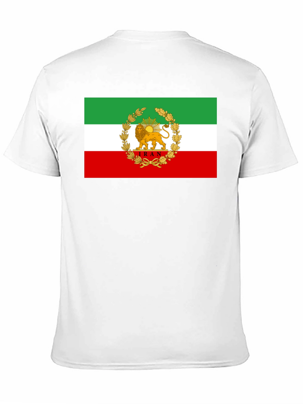 Iran Flag Lion and Sun Graphic Tee - Black
