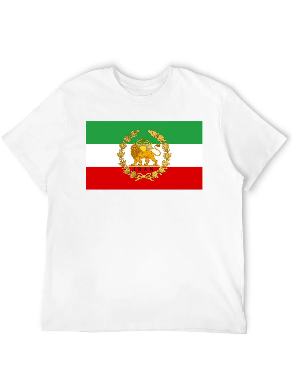 Iran Flag Lion and Sun Graphic Tee - Black