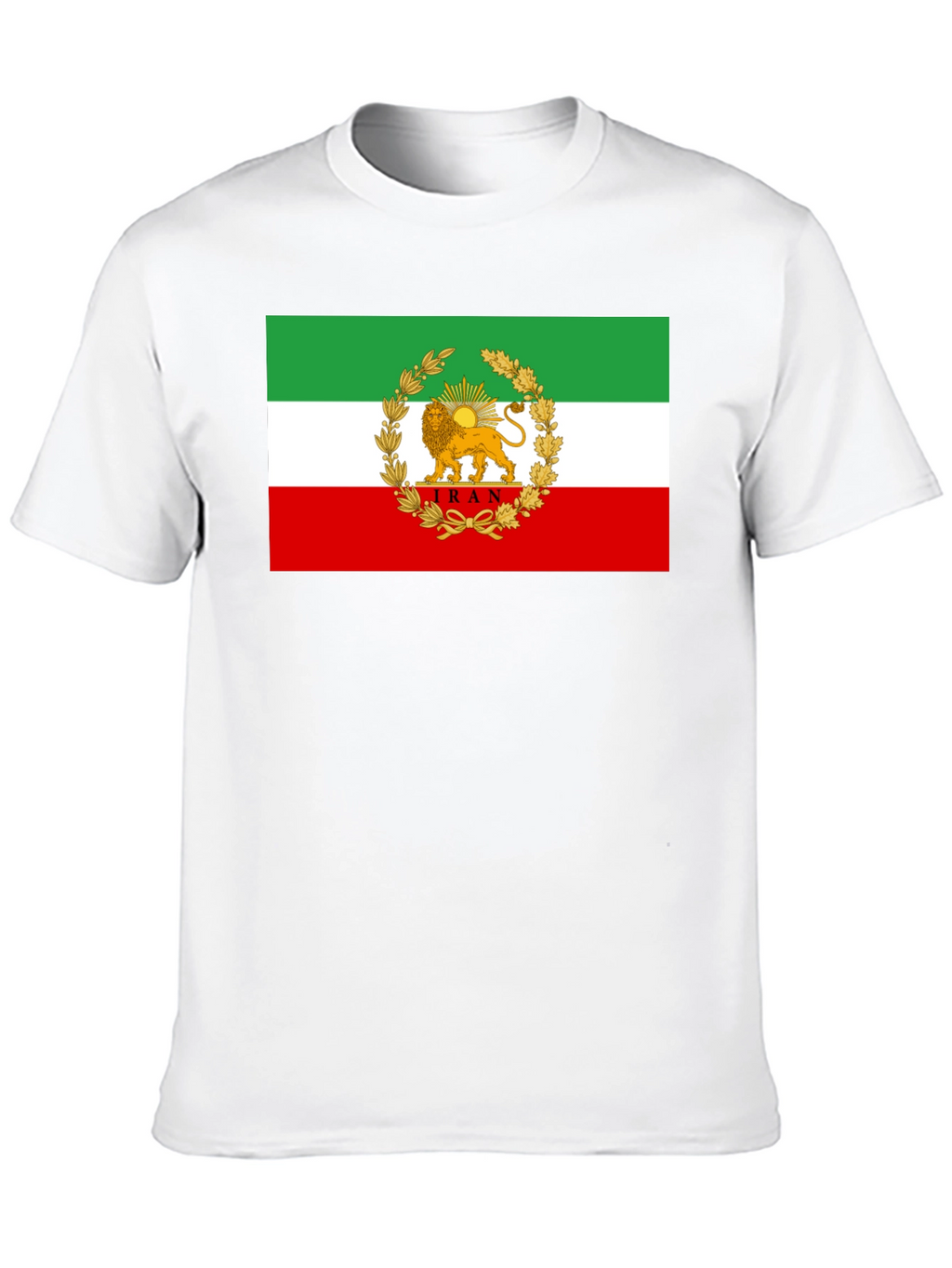 Iran Flag Lion and Sun Graphic Tee - Black