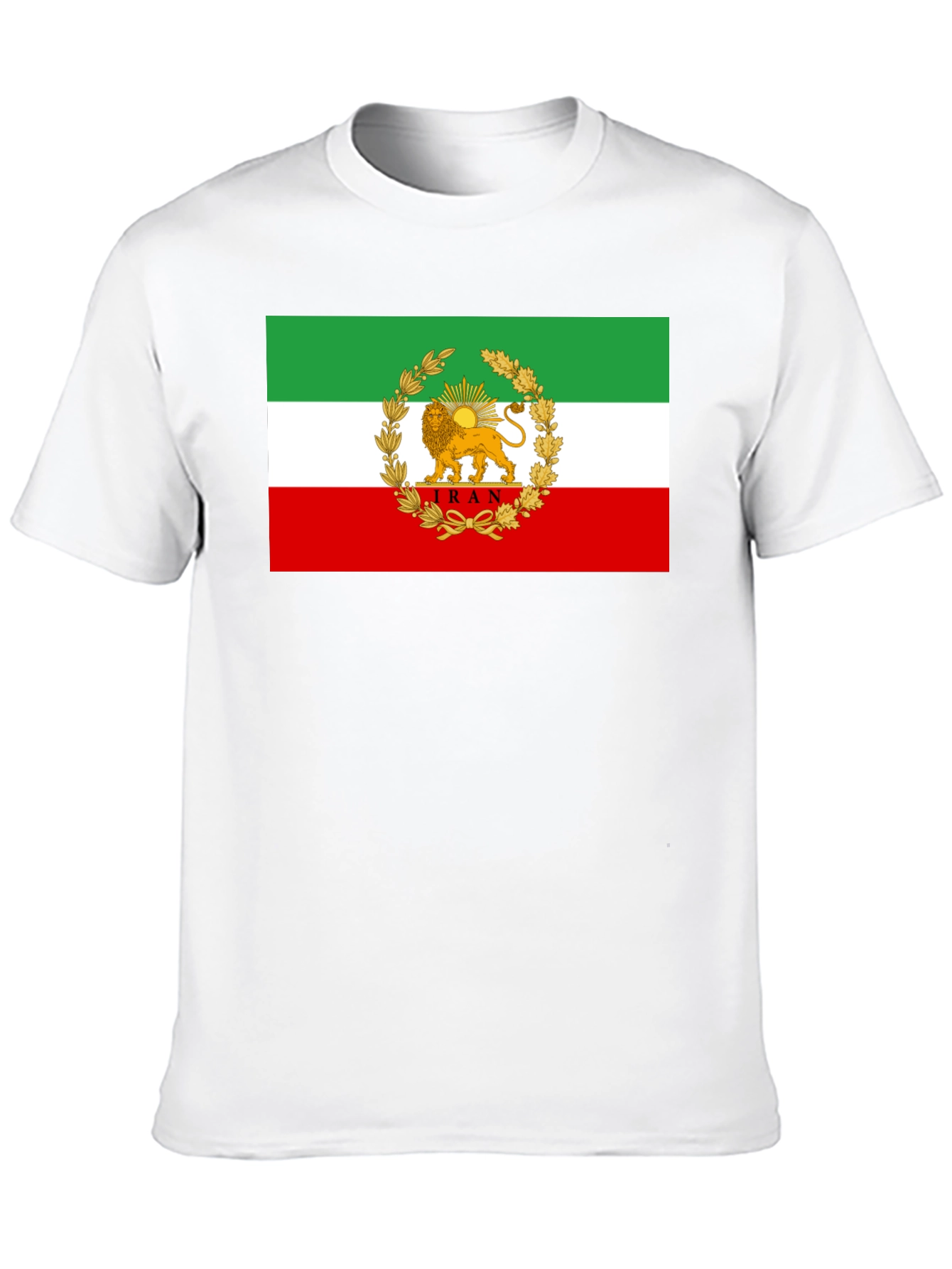 Iran Flag Lion and Sun Graphic Tee - Black