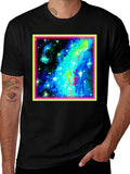 Galaxy Print Black T-Shirt