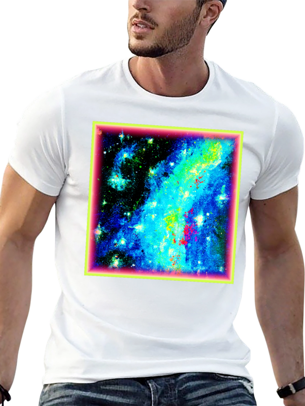 Galaxy Print Black T-Shirt