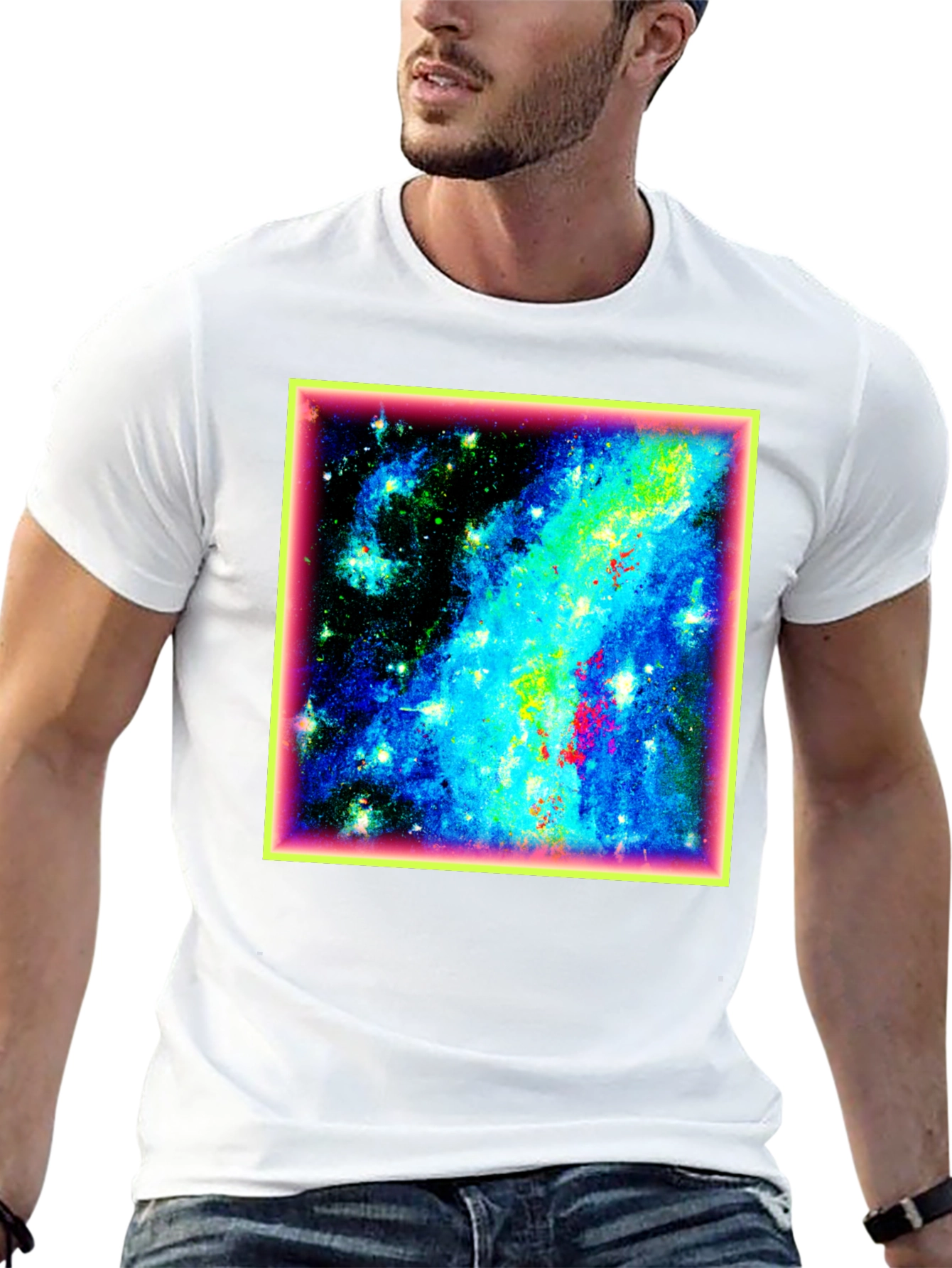 Galaxy Print Black T-Shirt