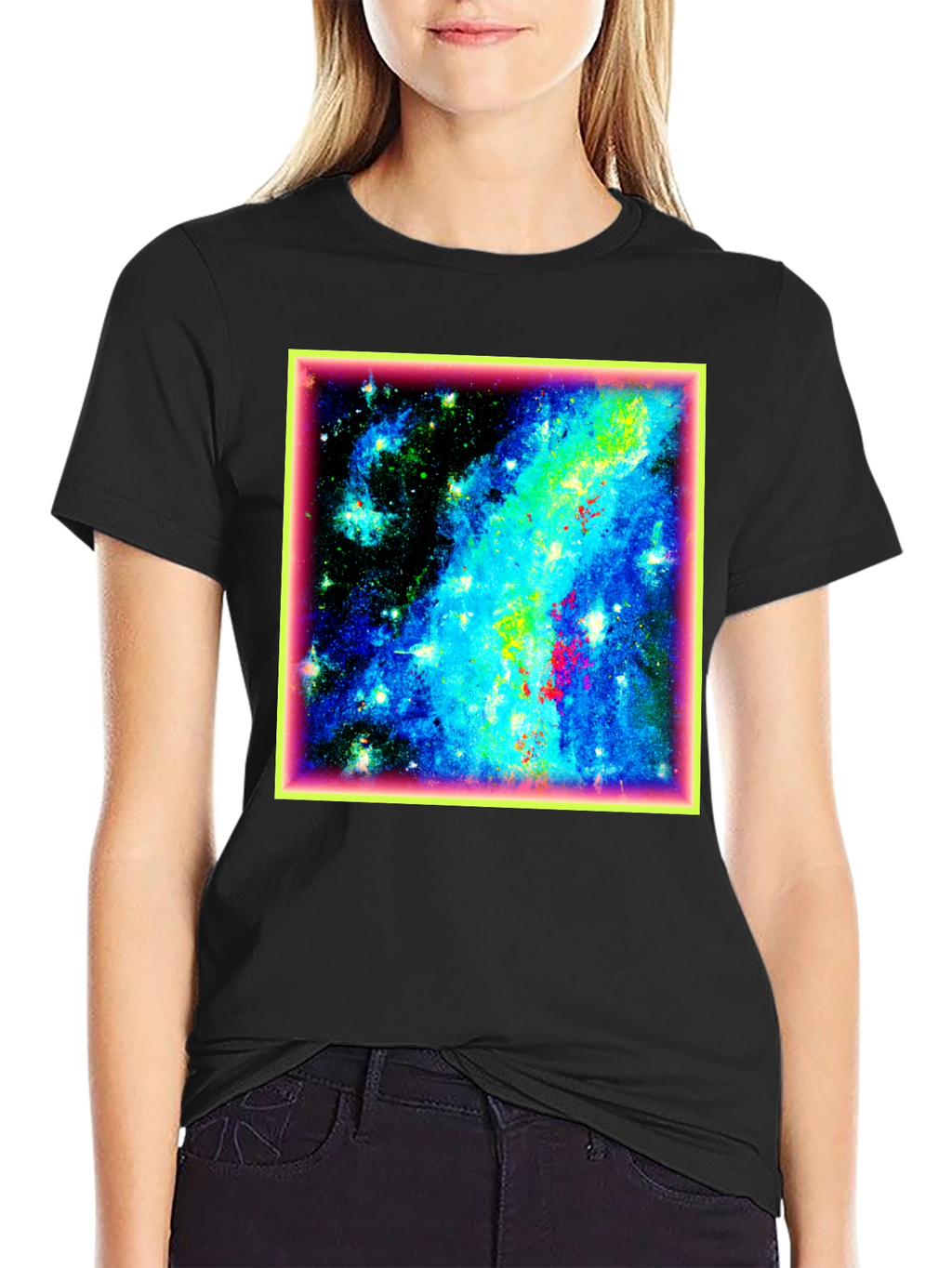 Galaxy Print Black T-Shirt