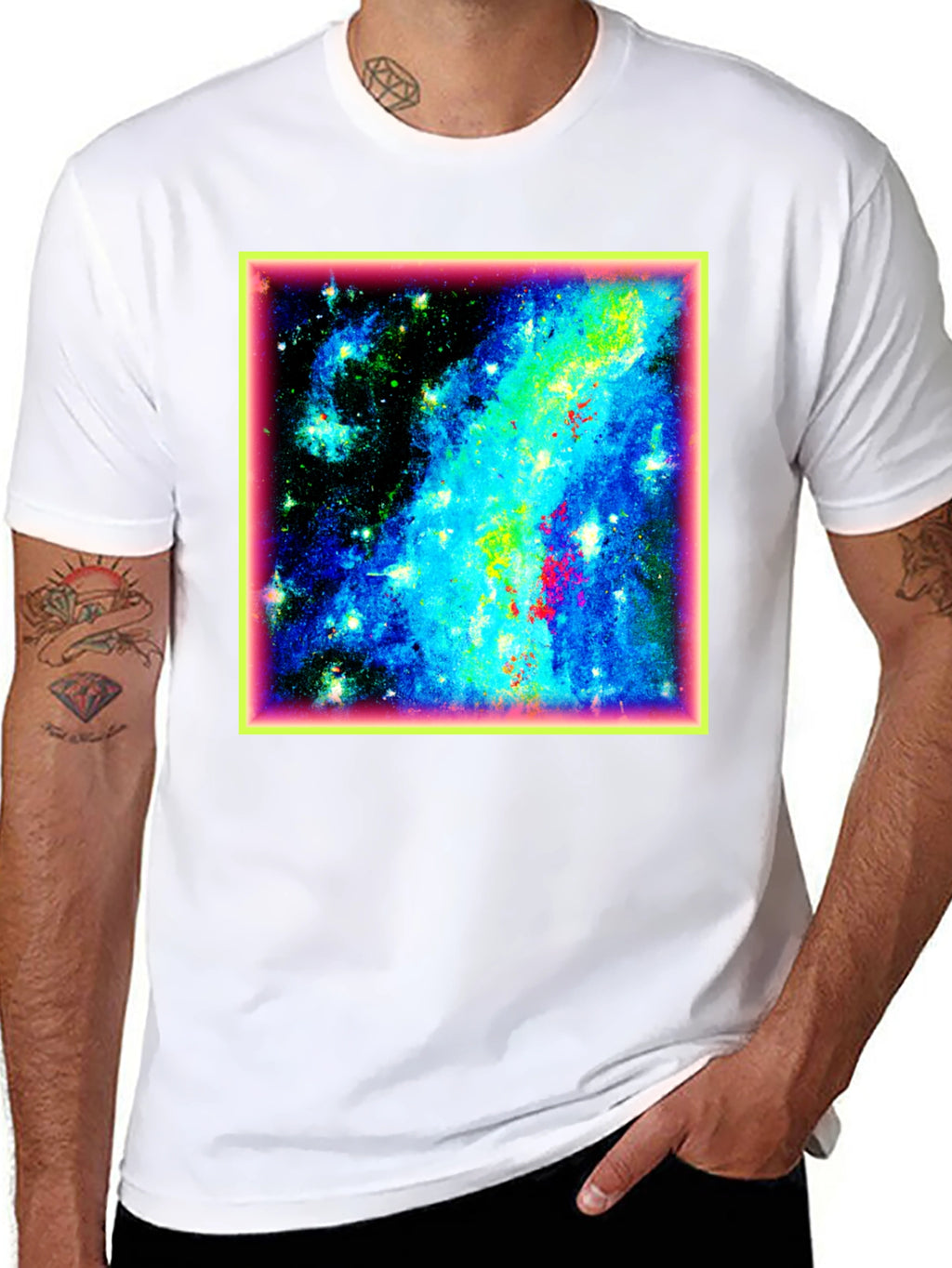 Galaxy Print Black T-Shirt