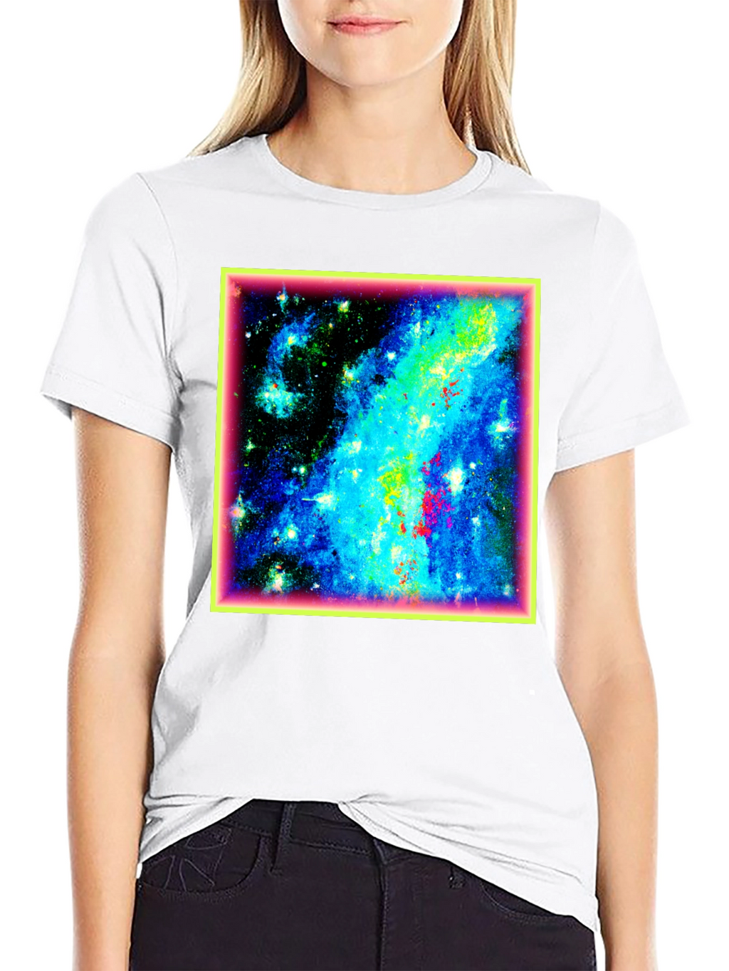 Galaxy Print Black T-Shirt