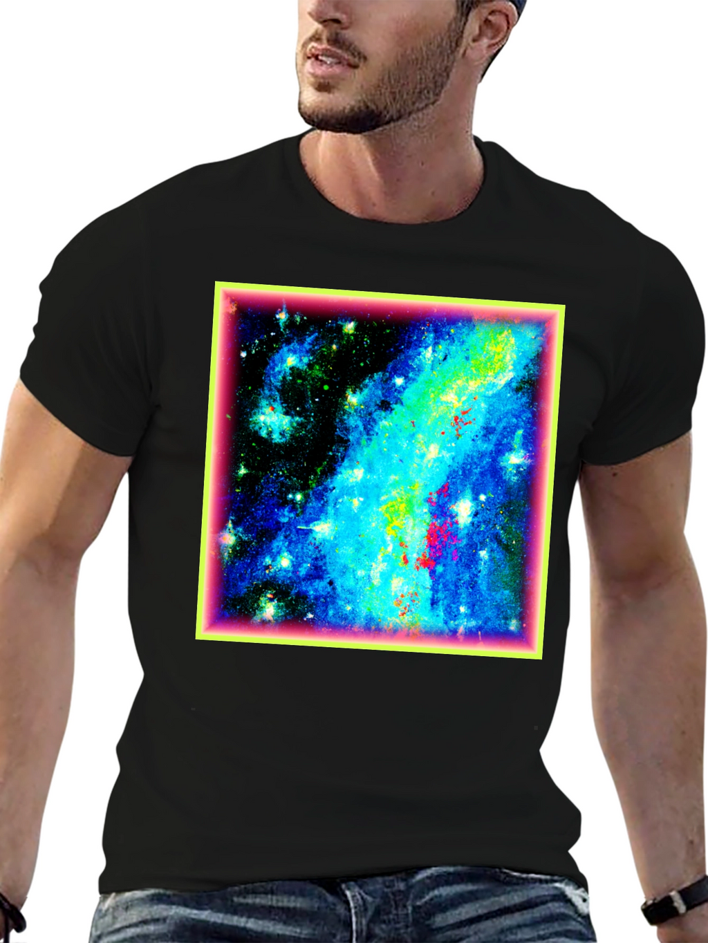 Galaxy Print Black T-Shirt