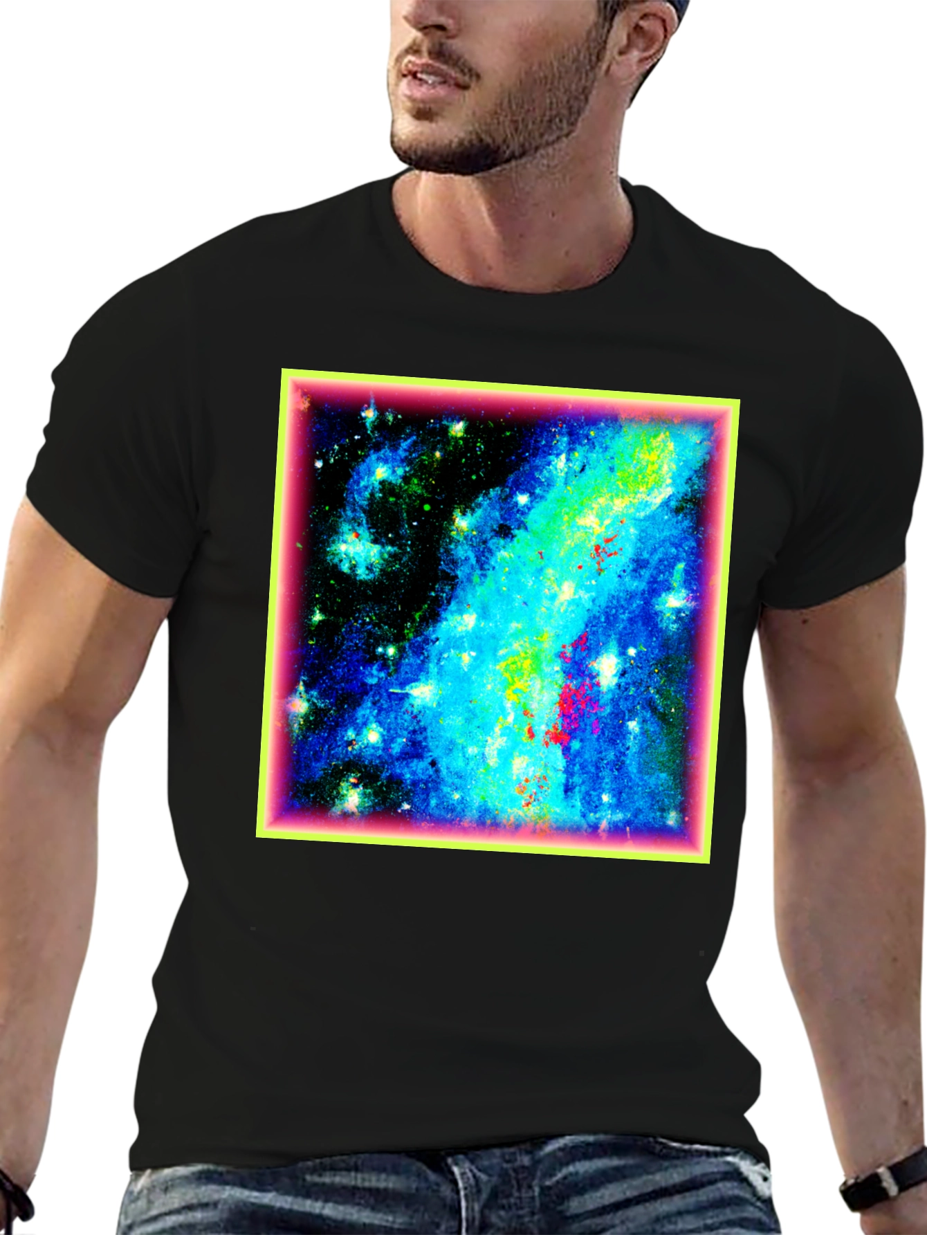 Galaxy Print Black T-Shirt