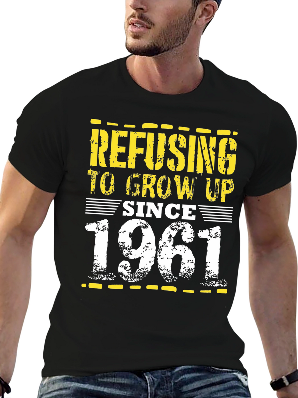 Refusing to Grow Up Since 1961 Black T-Shirt