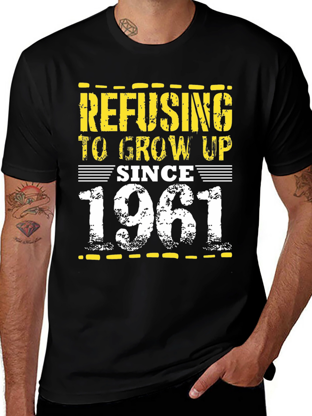 Refusing to Grow Up Since 1961 Black T-Shirt