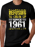 Refusing to Grow Up Since 1961 Black T-Shirt