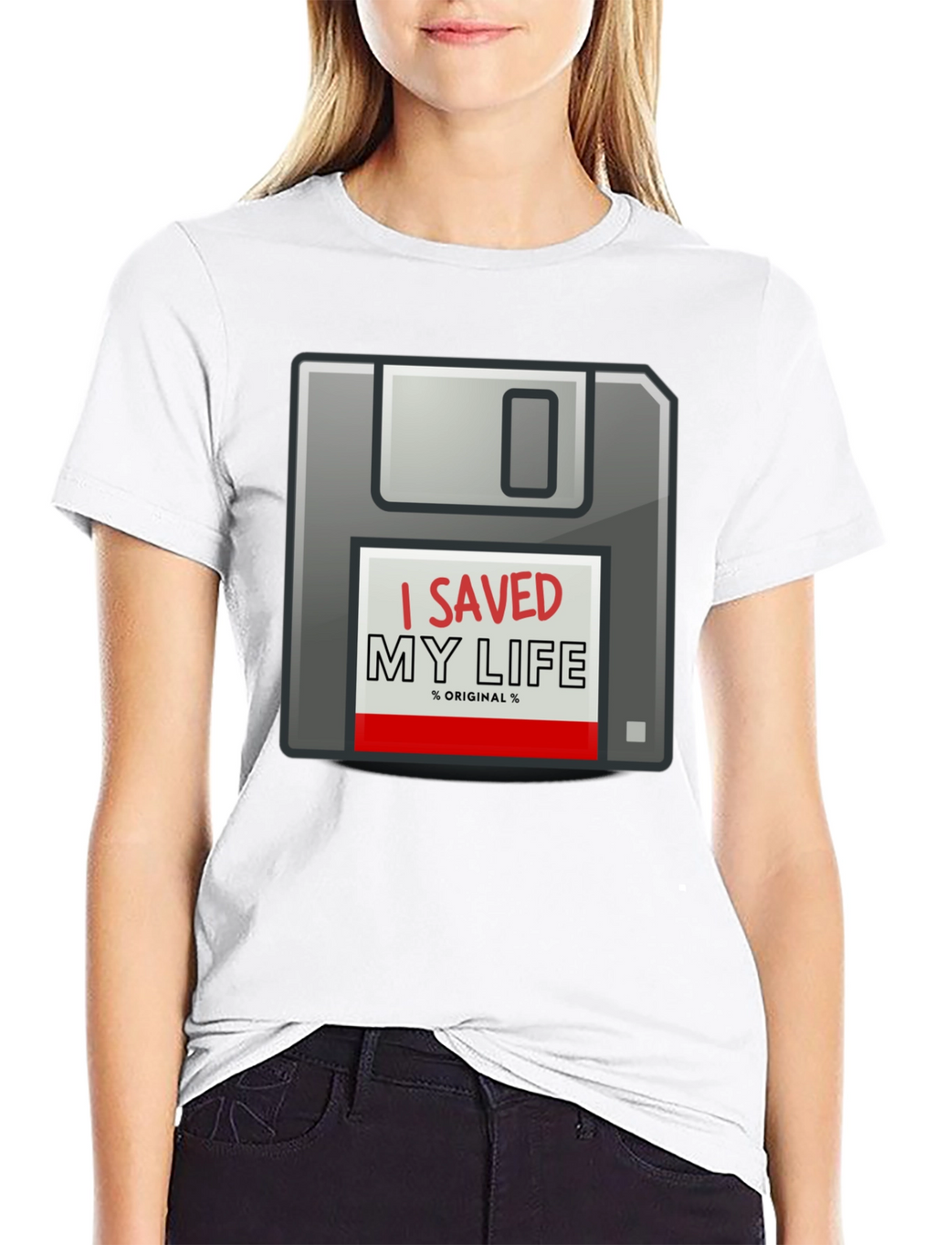 I Saved My Life Floppy Disk Graphic T-Shirt