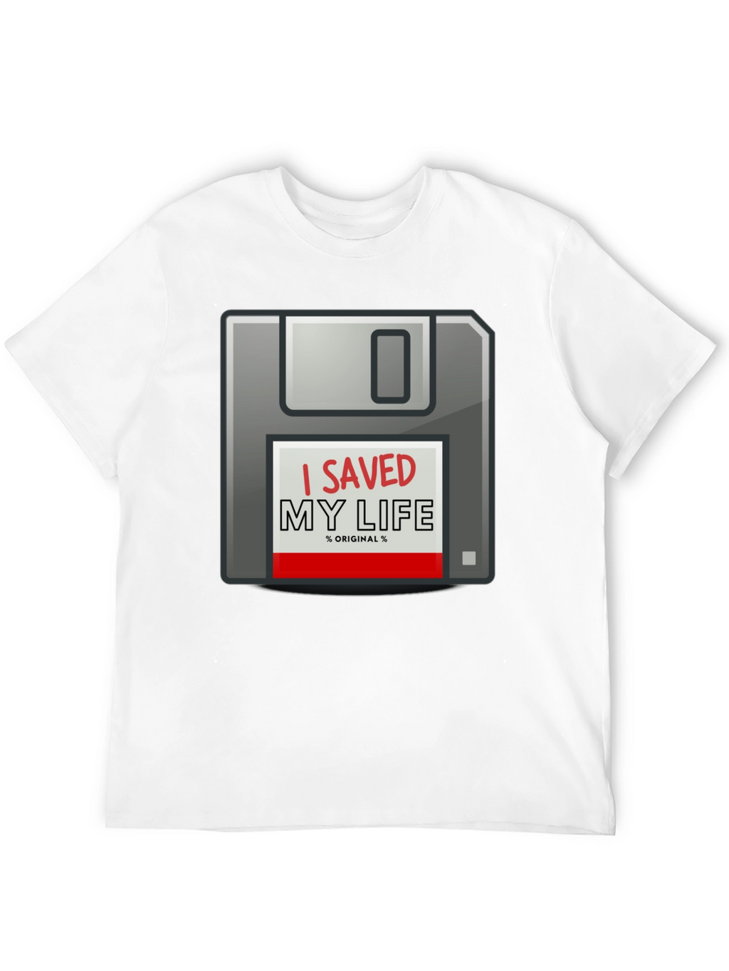 I Saved My Life Floppy Disk Graphic T-Shirt