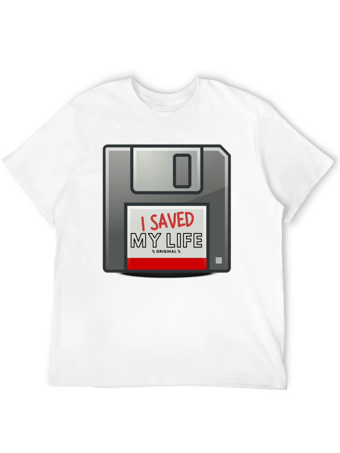 I Saved My Life Floppy Disk Graphic T-Shirt