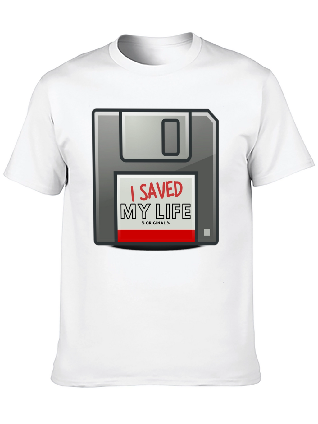 I Saved My Life Floppy Disk Graphic T-Shirt