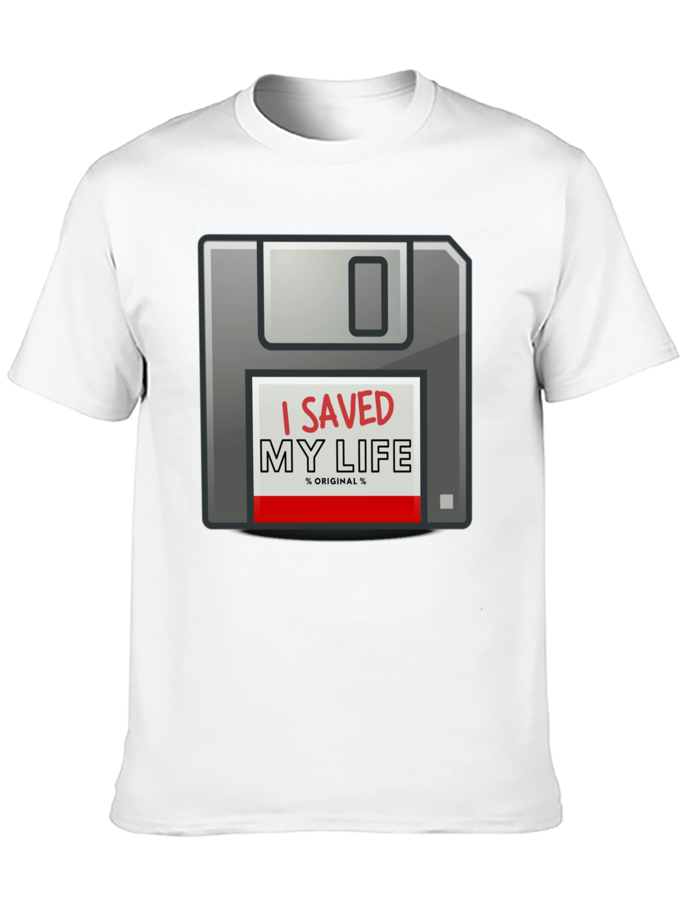 I Saved My Life Floppy Disk Graphic T-Shirt