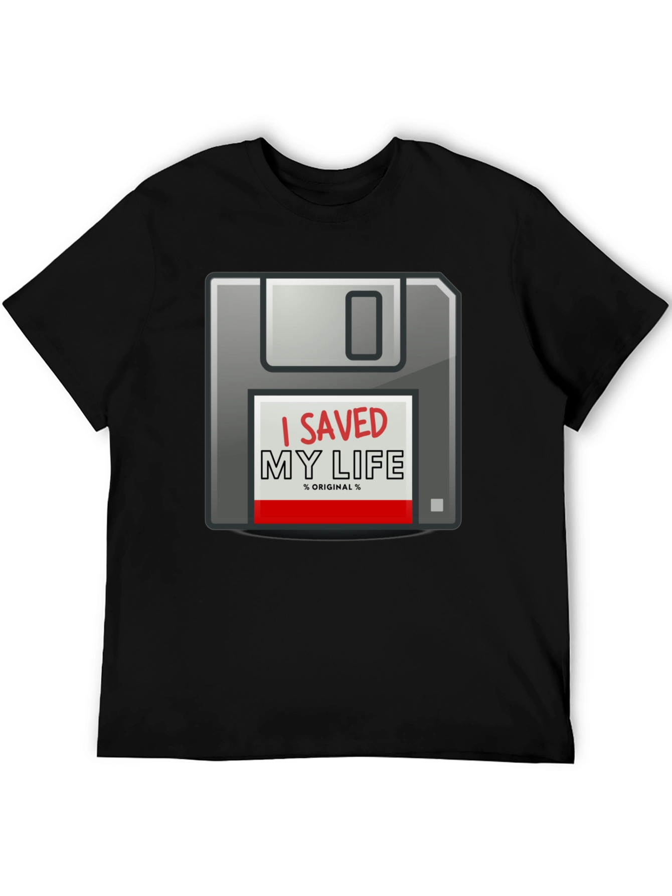 I Saved My Life Floppy Disk Graphic T-Shirt