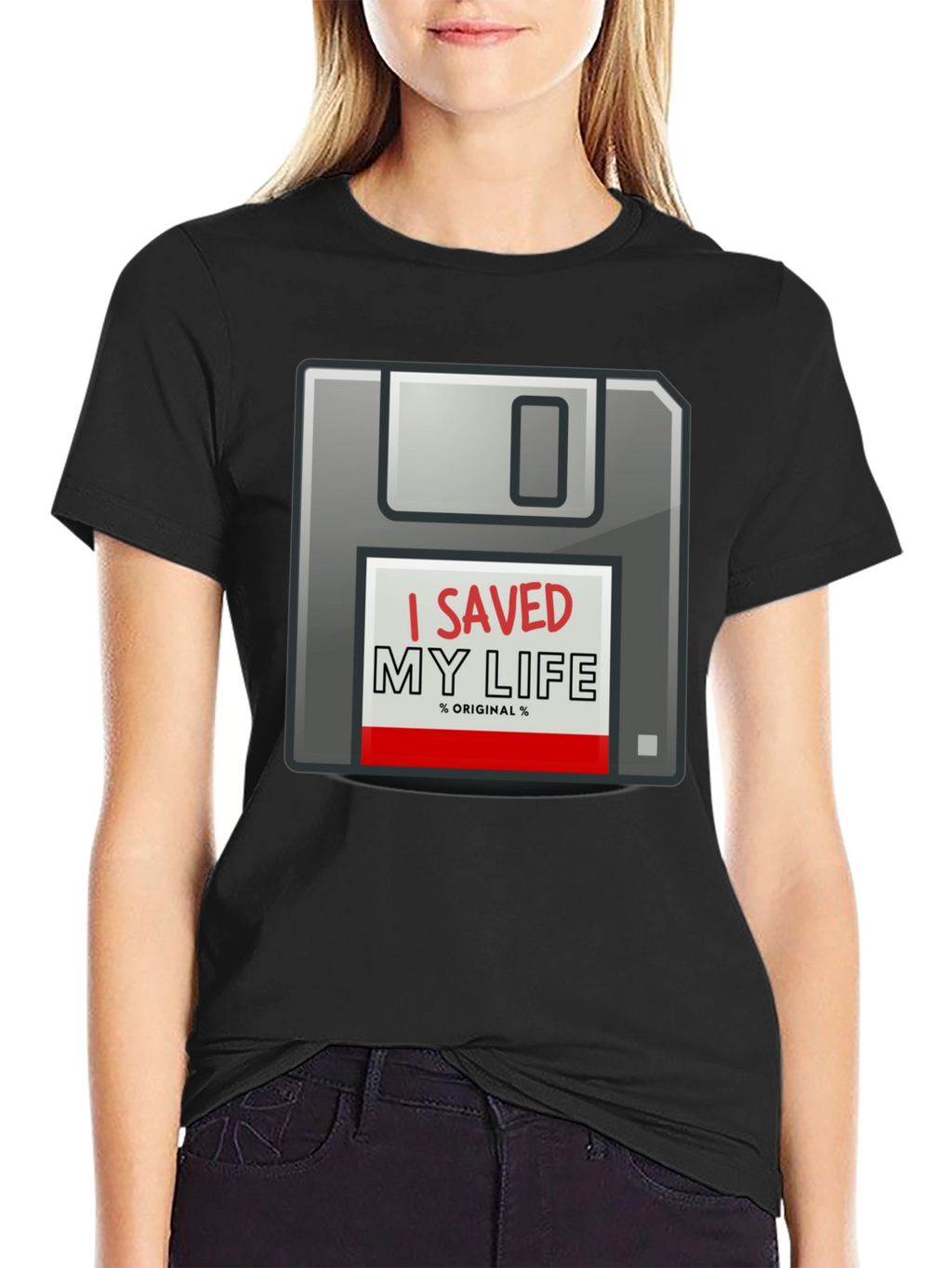 I Saved My Life Floppy Disk Graphic T-Shirt