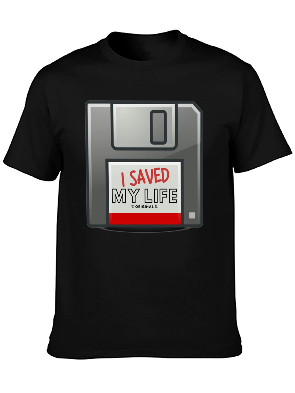 I Saved My Life Floppy Disk Graphic T-Shirt