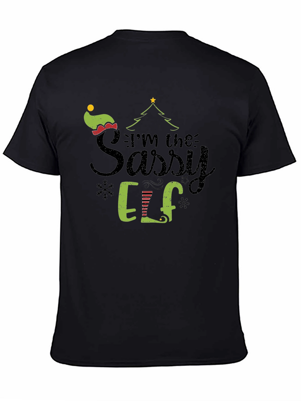 Sassy Elf Christmas Graphic Tee Shirt