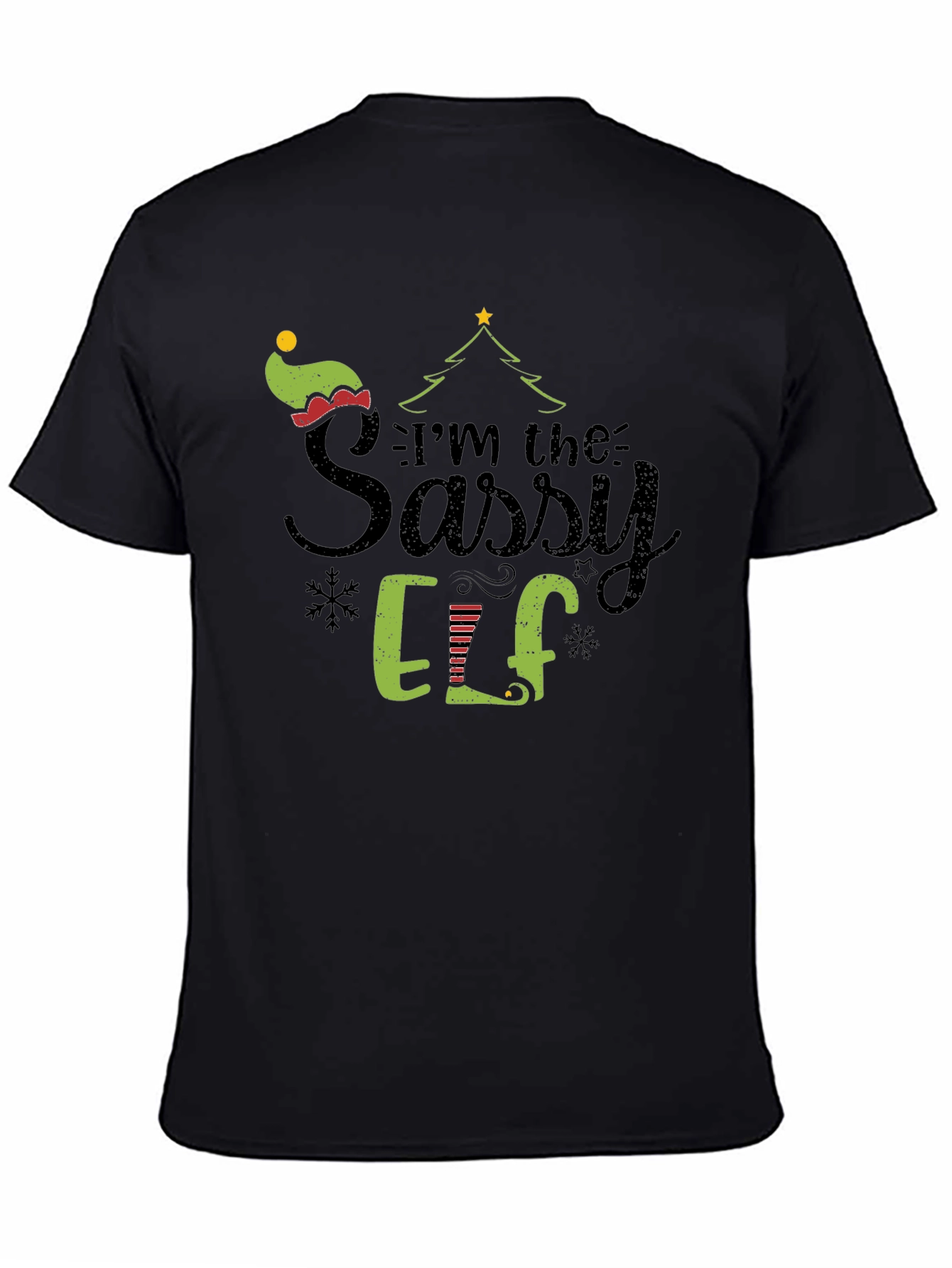 Sassy Elf Christmas Graphic Tee Shirt