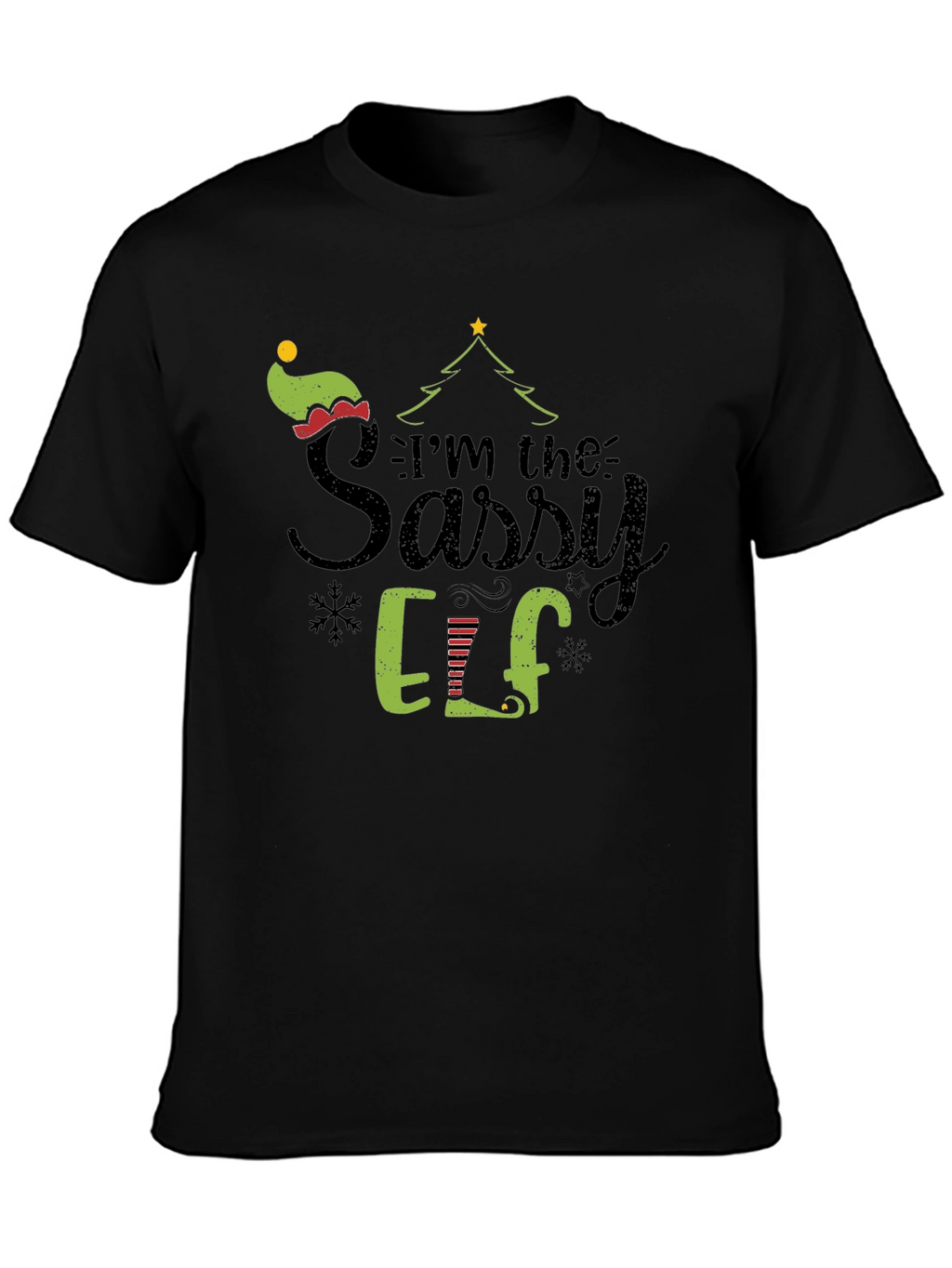 Sassy Elf Christmas Graphic Tee Shirt