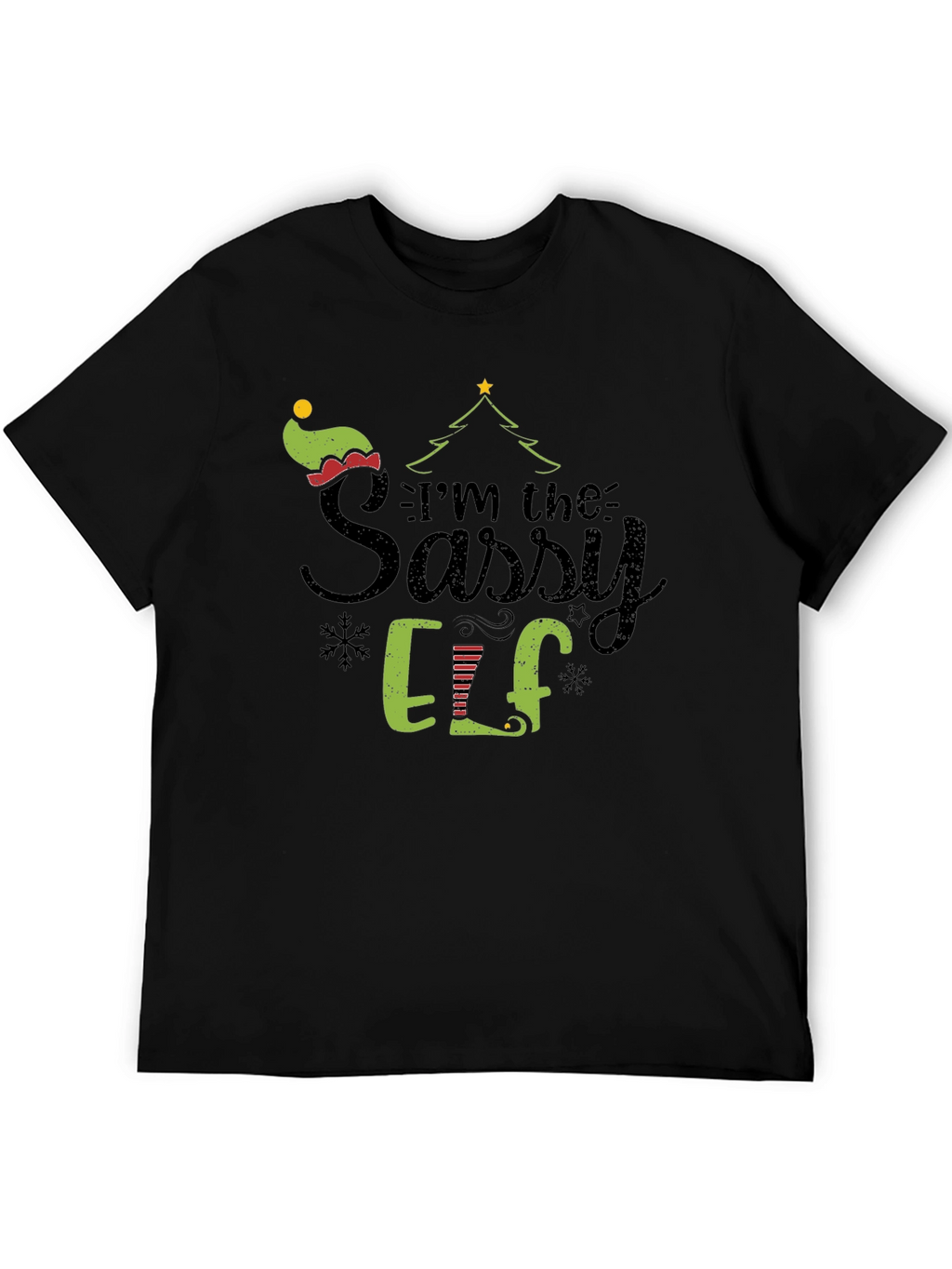 Sassy Elf Christmas Graphic Tee Shirt