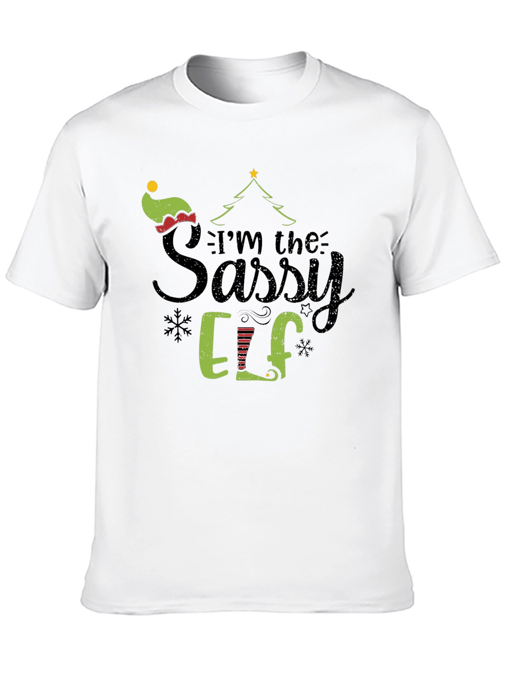 Sassy Elf Christmas Graphic Tee Shirt
