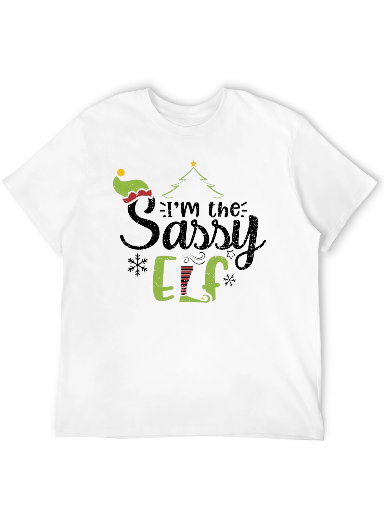 Sassy Elf Christmas Graphic Tee Shirt
