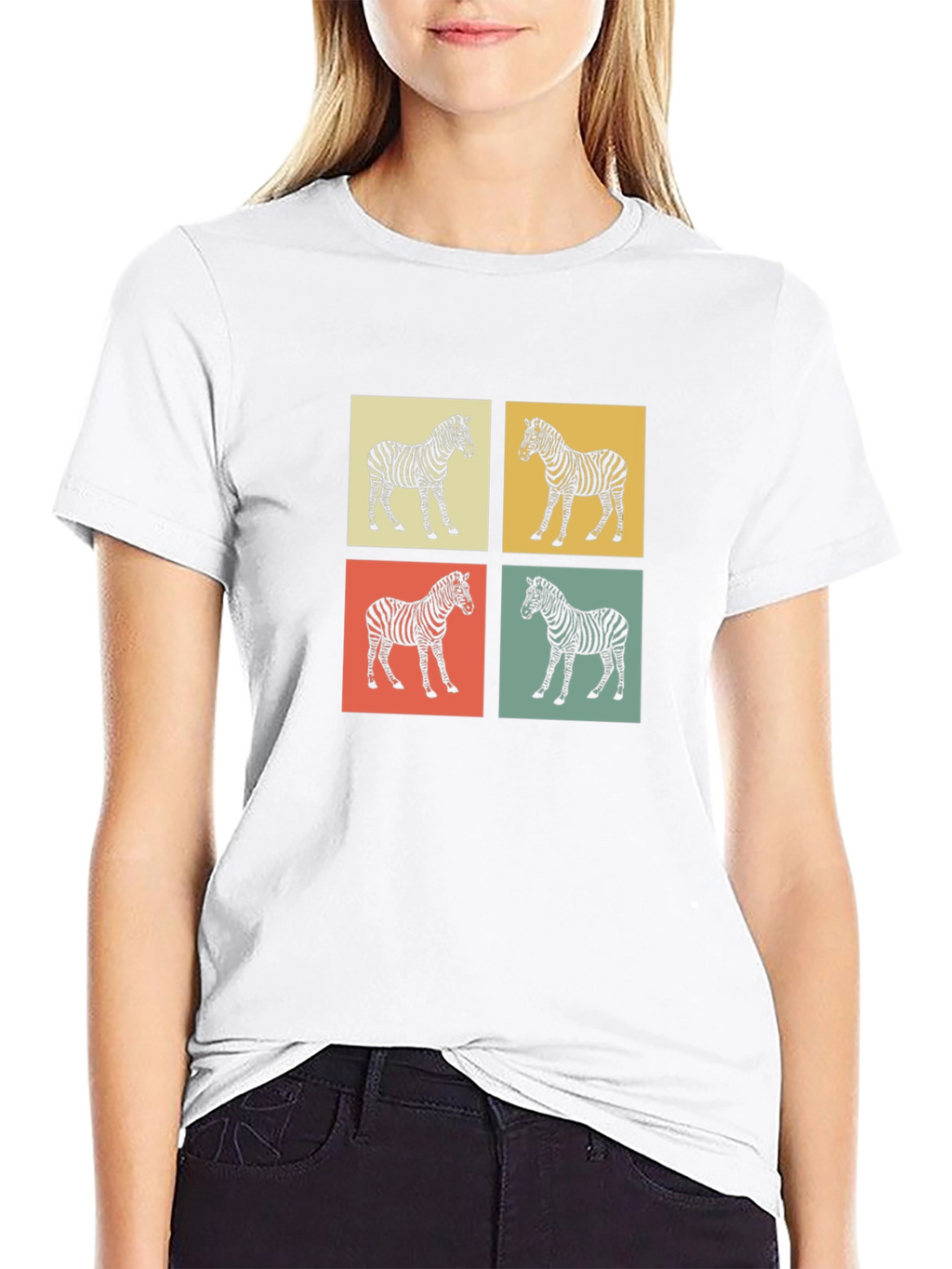 Retro Zebra Pop Art Graphic T-Shirt