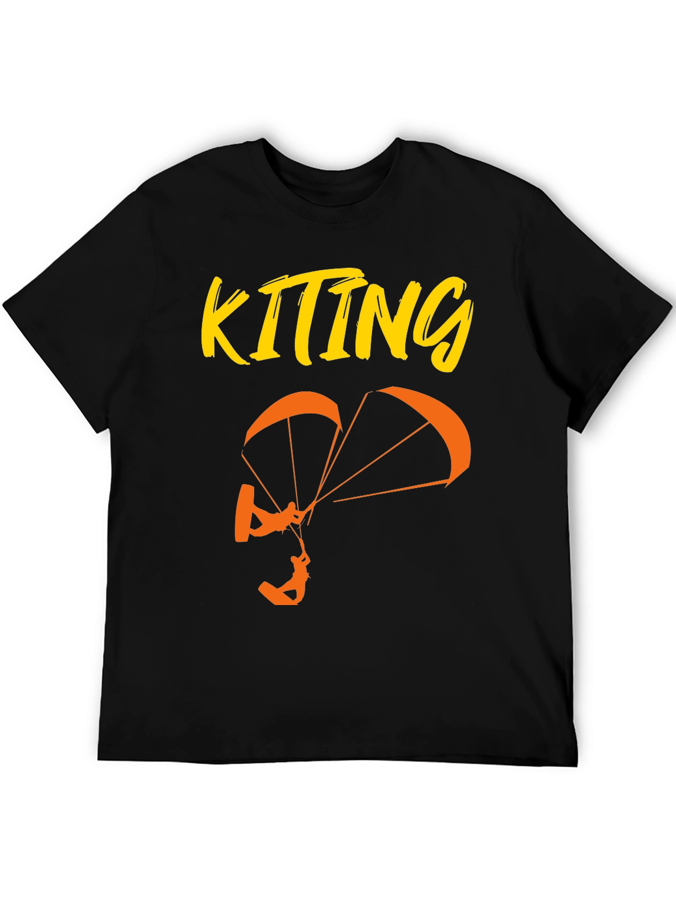 Kiting T-Shirt - Black Graphic Tee for Kiteboarding Lovers
