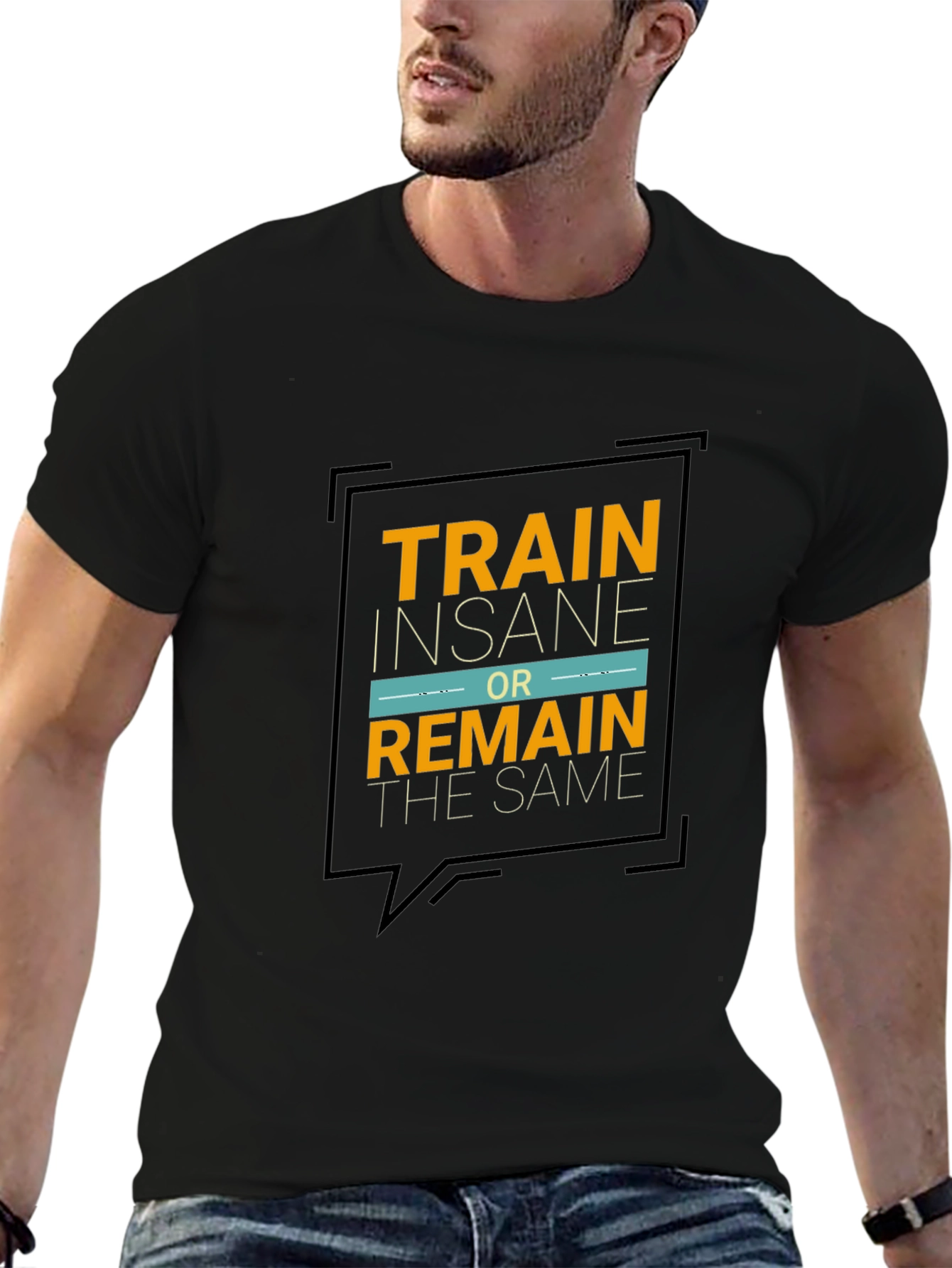 Train Insane Graphic Tee - Motivational Black T-Shirt