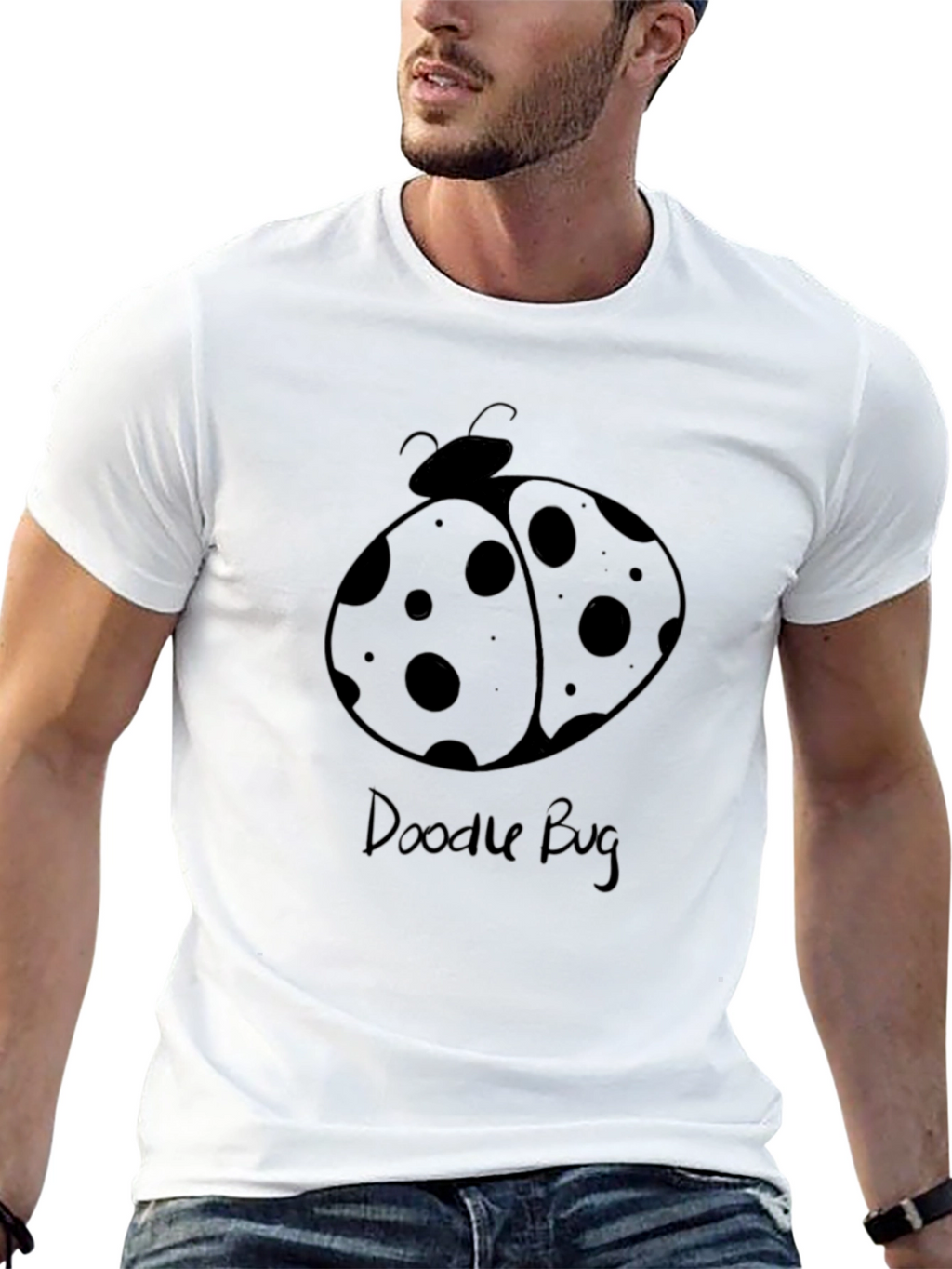 Doodle Bug Graphic Tee - Black Cotton Comfort