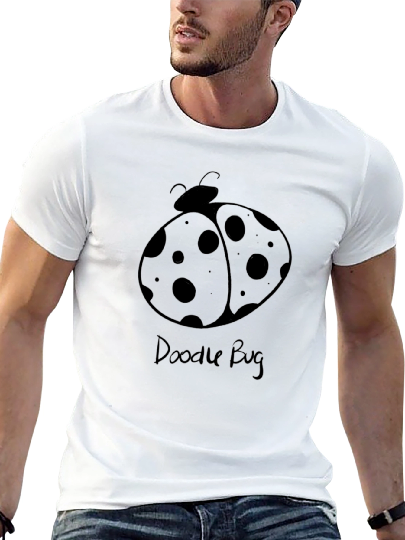 Doodle Bug Graphic Tee - Black Cotton Comfort