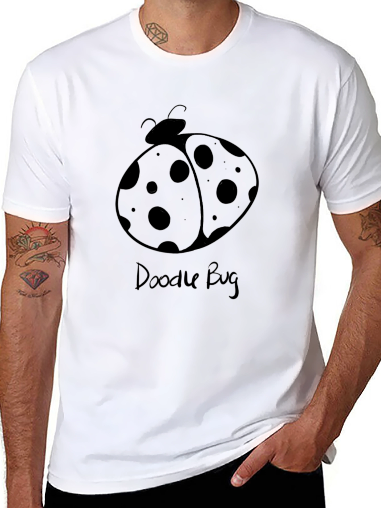 Doodle Bug Graphic Tee - Black Cotton Comfort