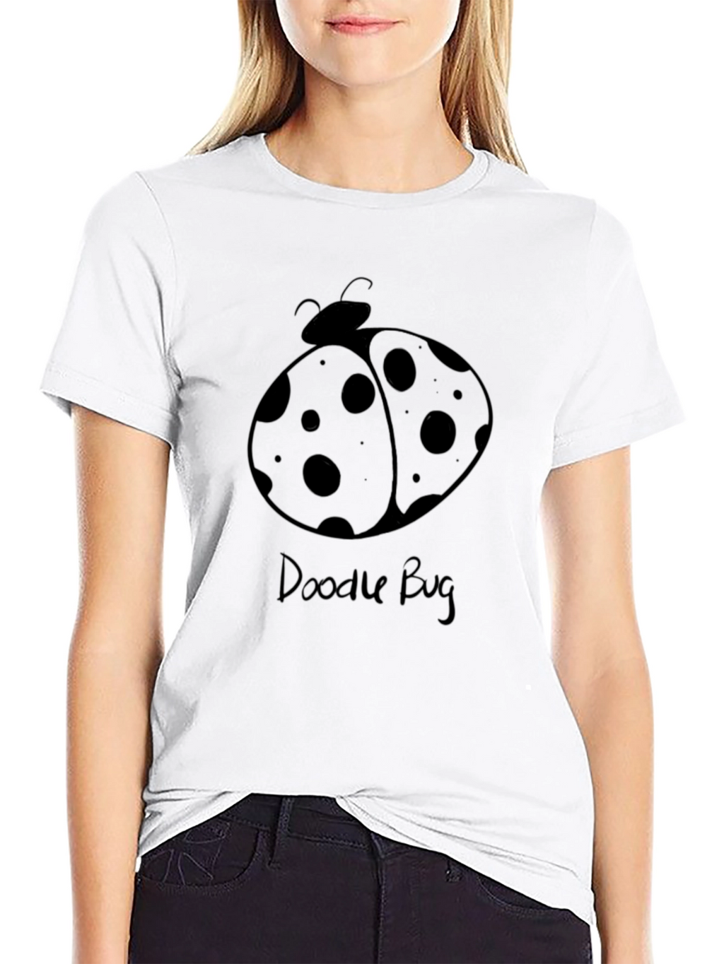 Doodle Bug Graphic Tee - Black Cotton Comfort