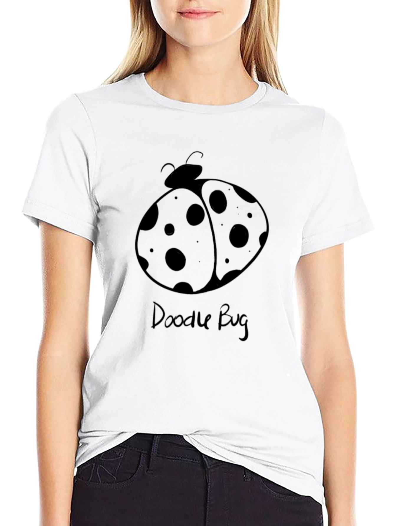 Doodle Bug Graphic Tee - Black Cotton Comfort