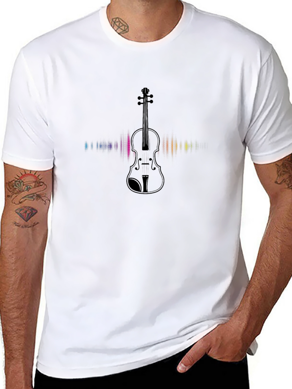 Violin Soundwave Graphic T-Shirt - Musician Apparel