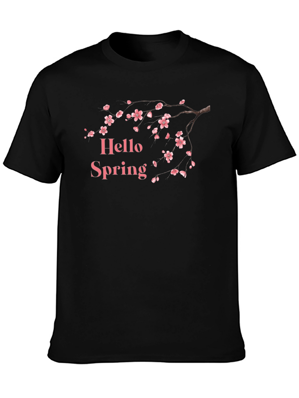 Hello Spring Blossom T-Shirt - Black