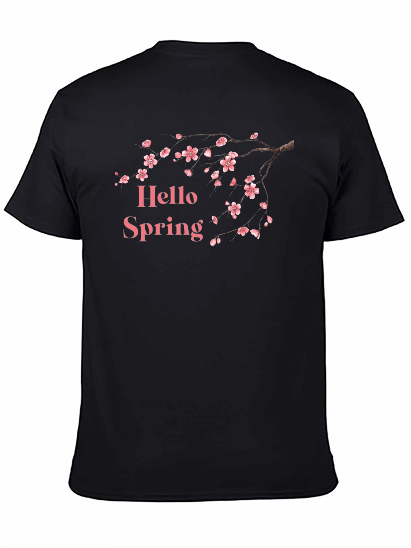 Hello Spring Blossom T-Shirt - Black