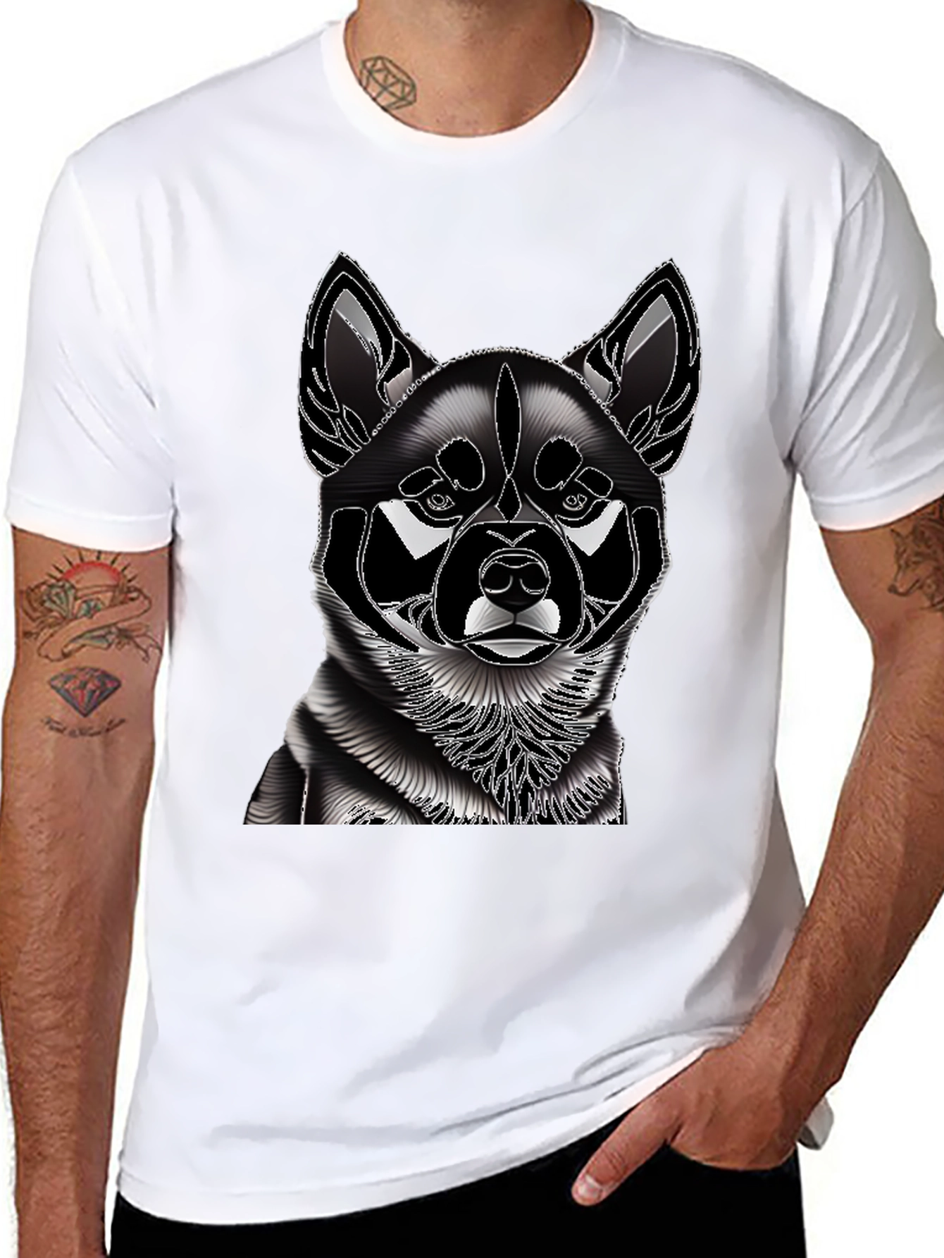 Dog Graphic T-Shirt - Stylish Canine Design