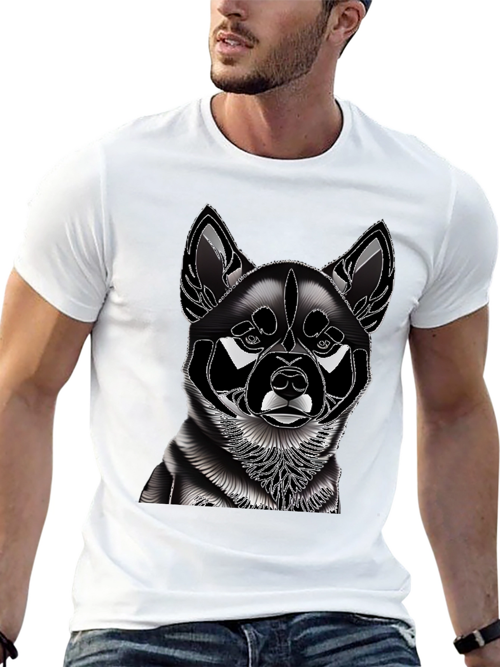 Dog Graphic T-Shirt - Stylish Canine Design