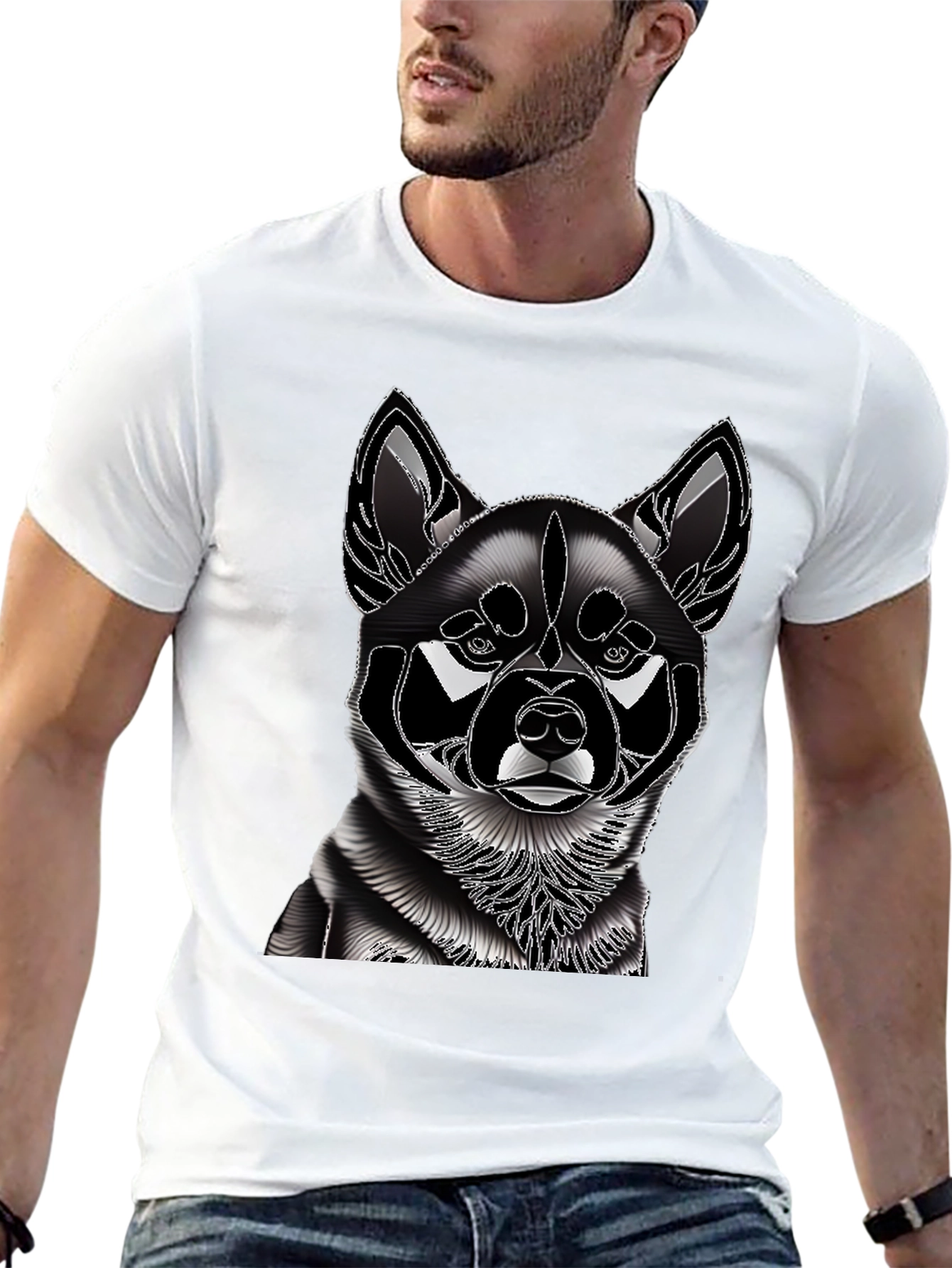 Dog Graphic T-Shirt - Stylish Canine Design