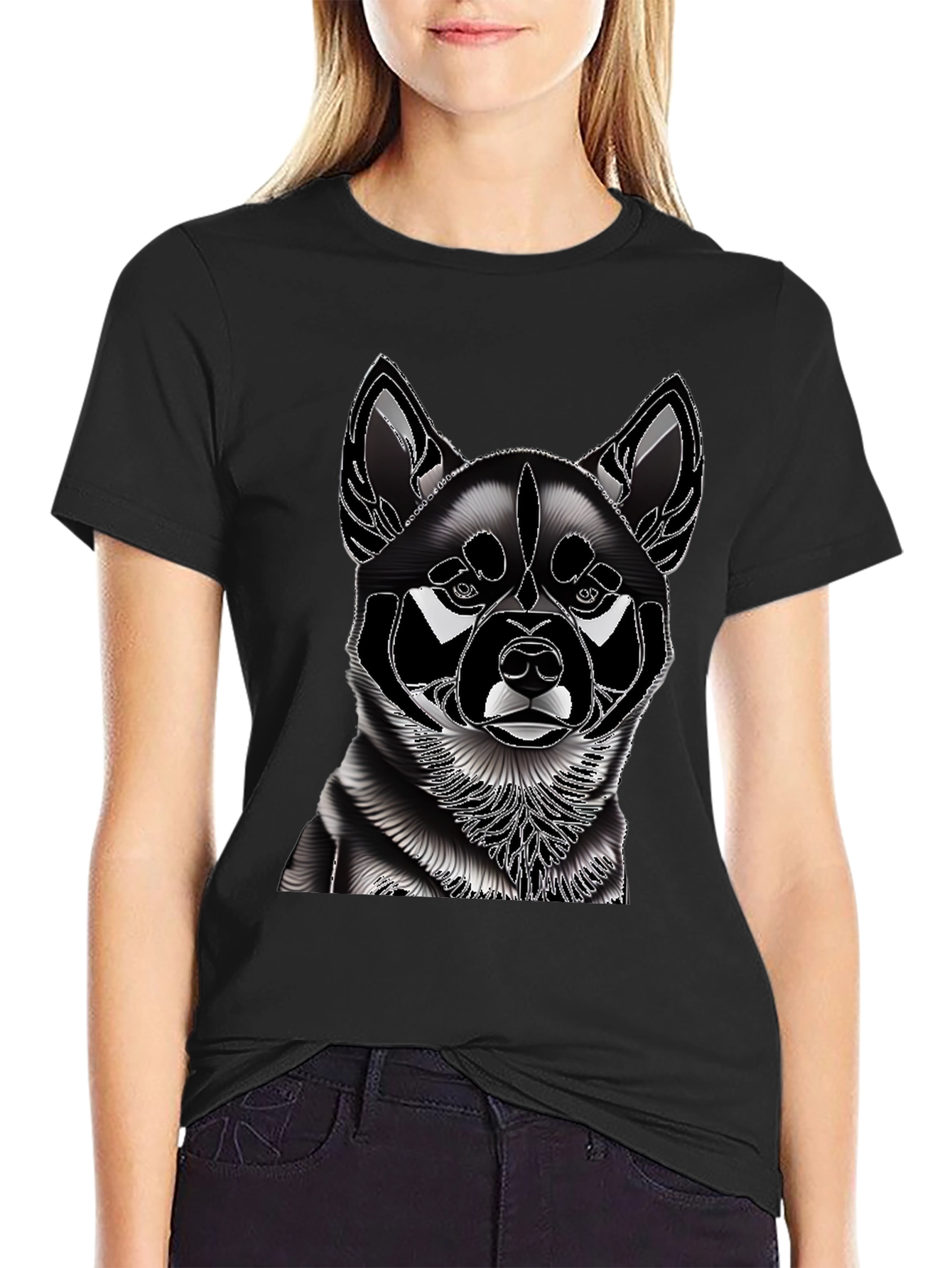 Dog Graphic T-Shirt - Stylish Canine Design